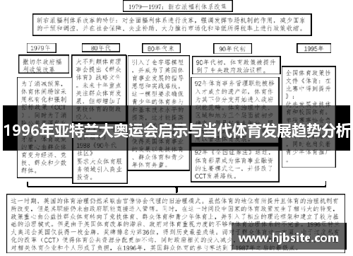 1996年亚特兰大奥运会启示与当代体育发展趋势分析